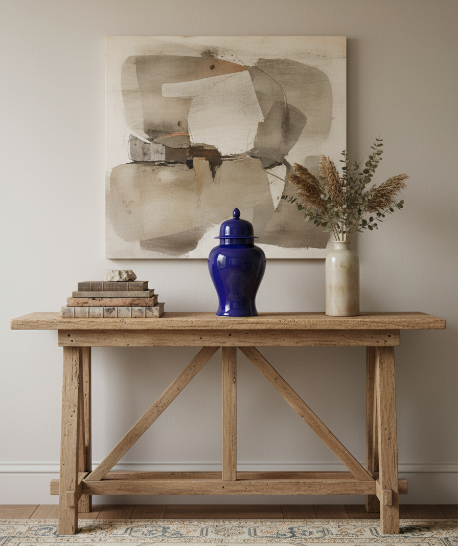 Mørk blå Ginger Jar