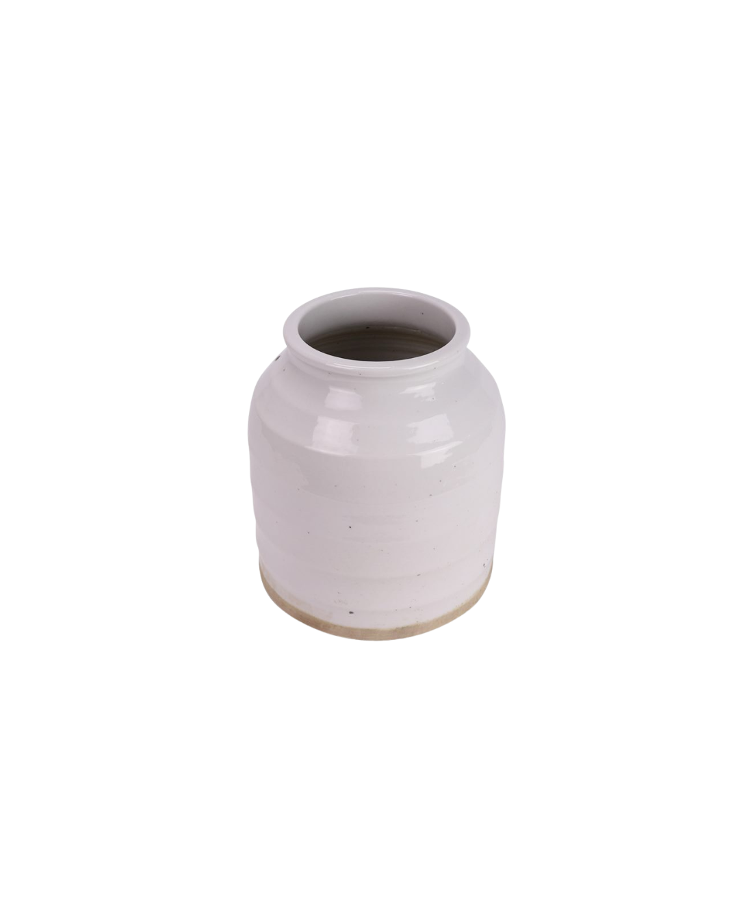 Vase - Rustikk Hvit med natur farget bunn