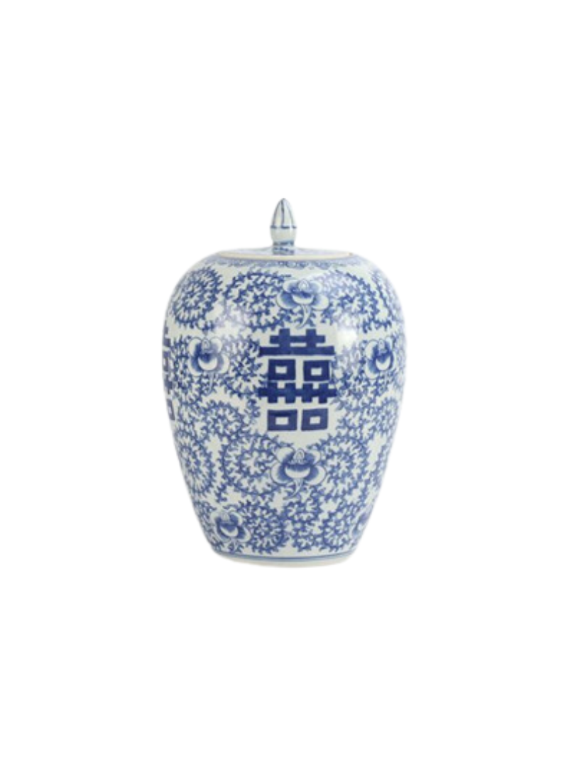 Chinoiserie krukke med lokk