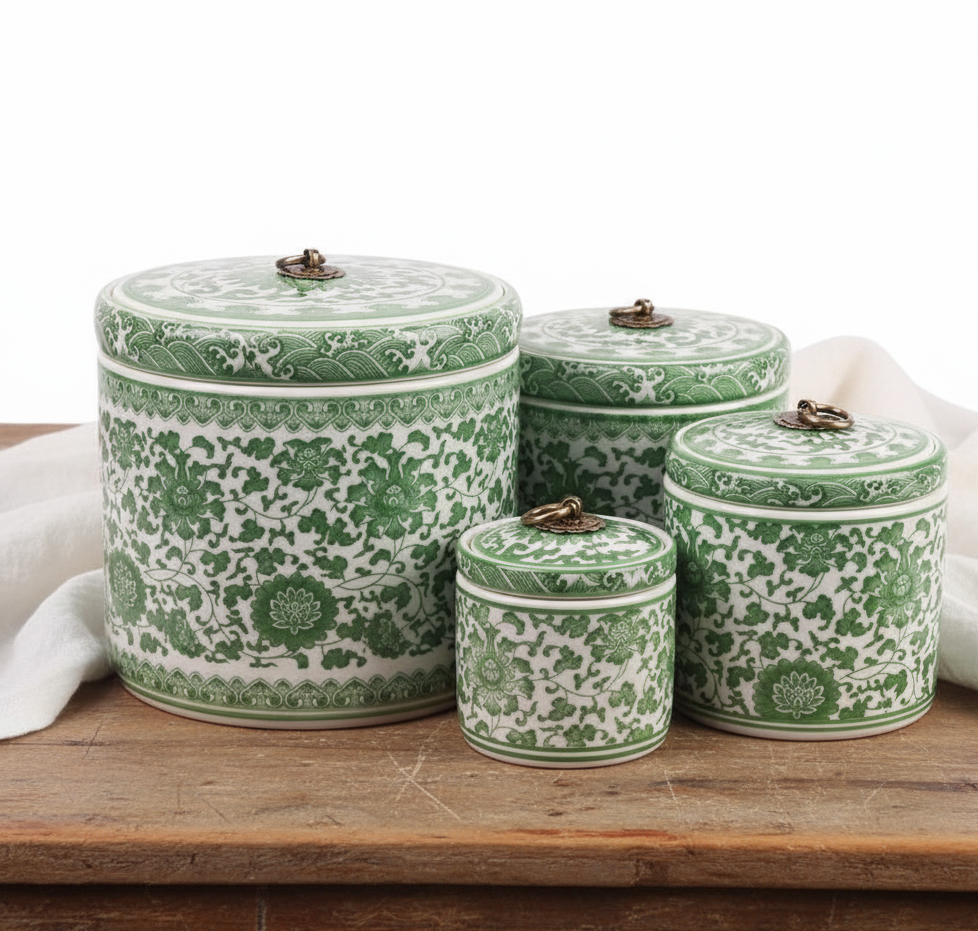 Trinket Box - Grønn Chinoiserie