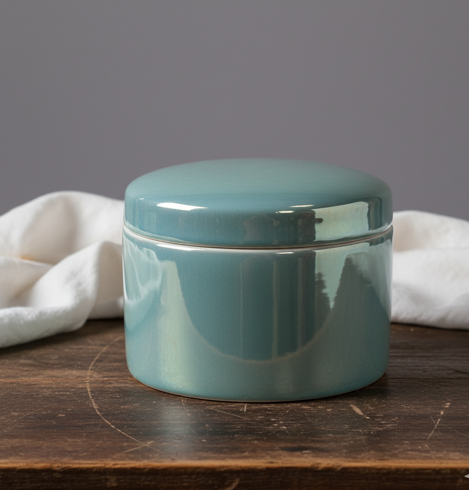 Trinket Box - krukke med lokk med metalisk finish