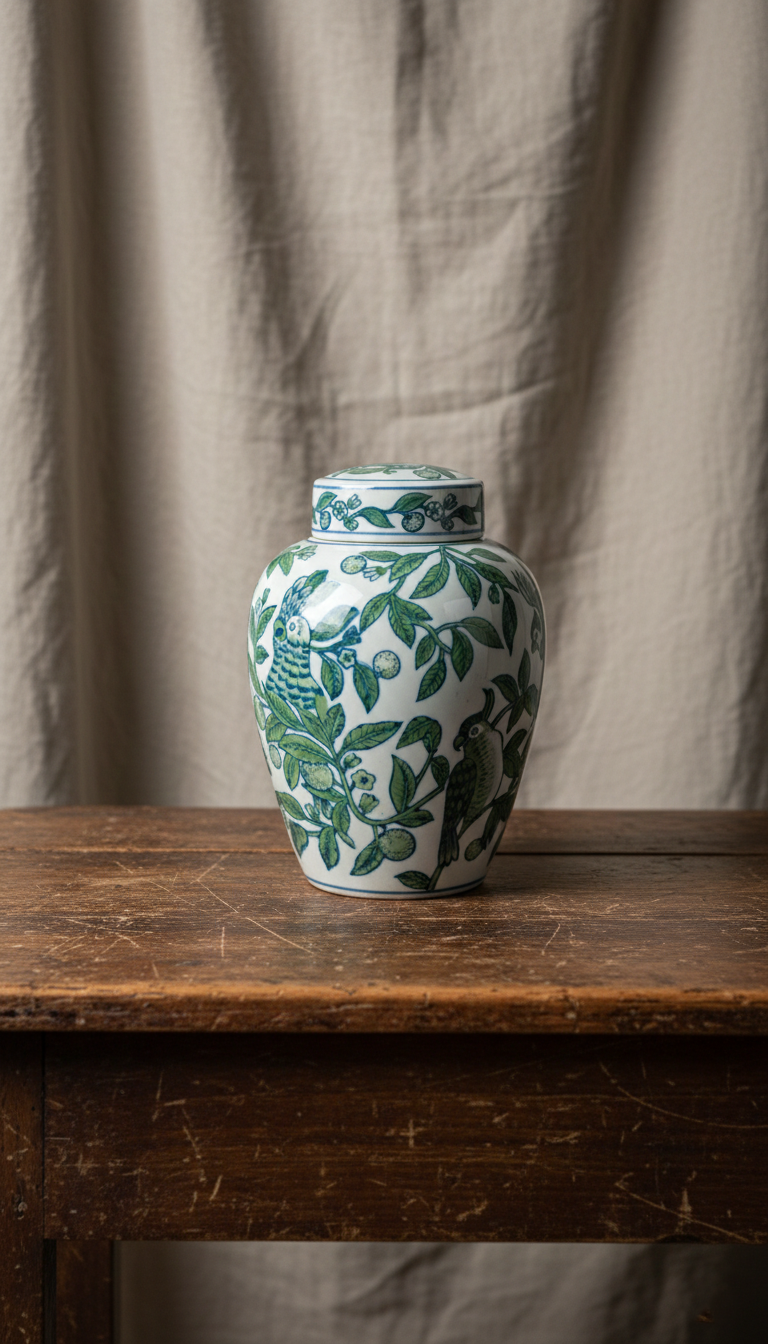 Grønn og blå Tea Jar