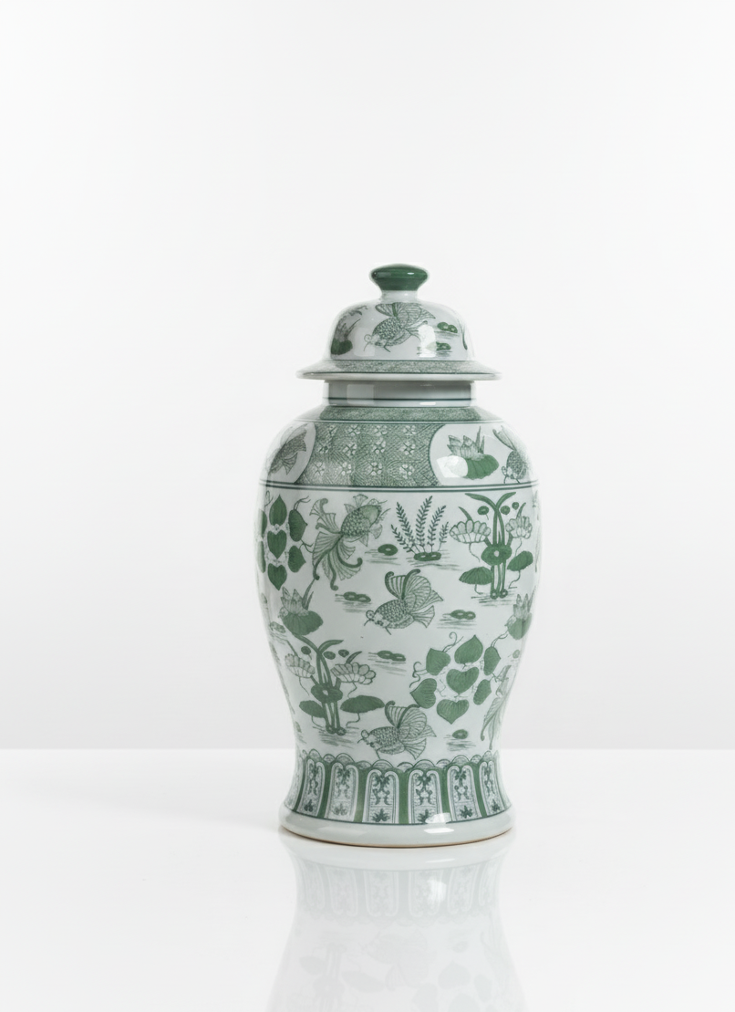 Ginger Jar - Grønt botanisk mønster