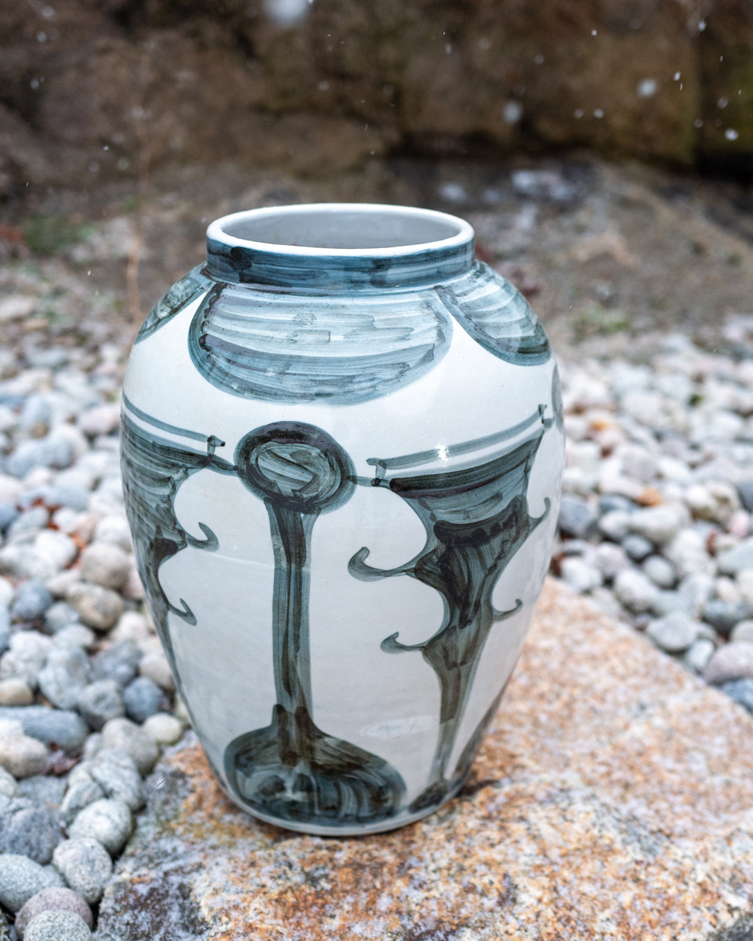 Vase - Hvitt med Mønster