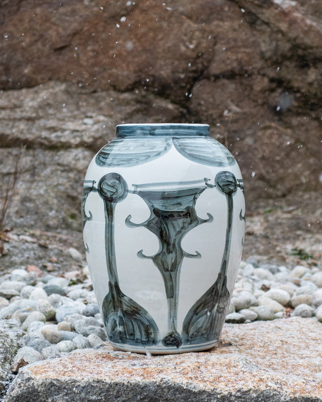 Vase - Hvitt med Mønster