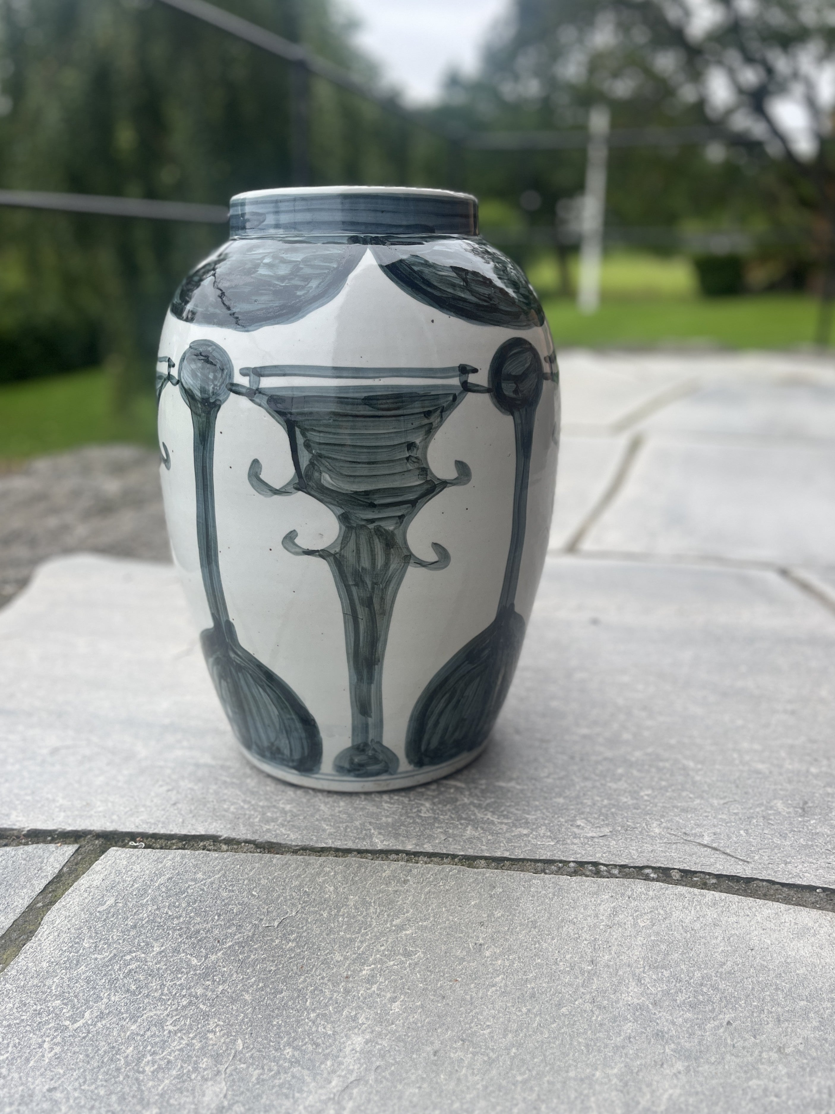 Vase - Hvitt med Mønster