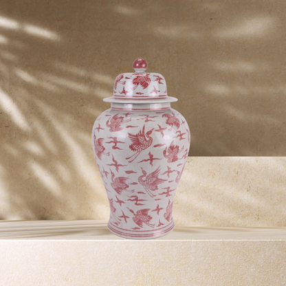 Blushing Crane Ginger Jar