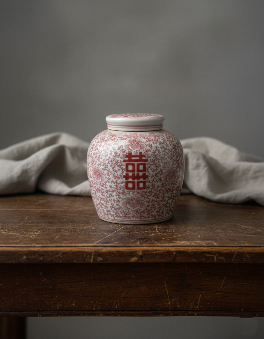 Double Happiness Tea Jar