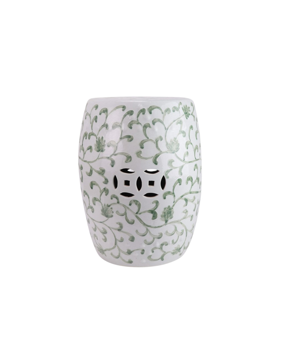Garden Stool i hvit med grønt