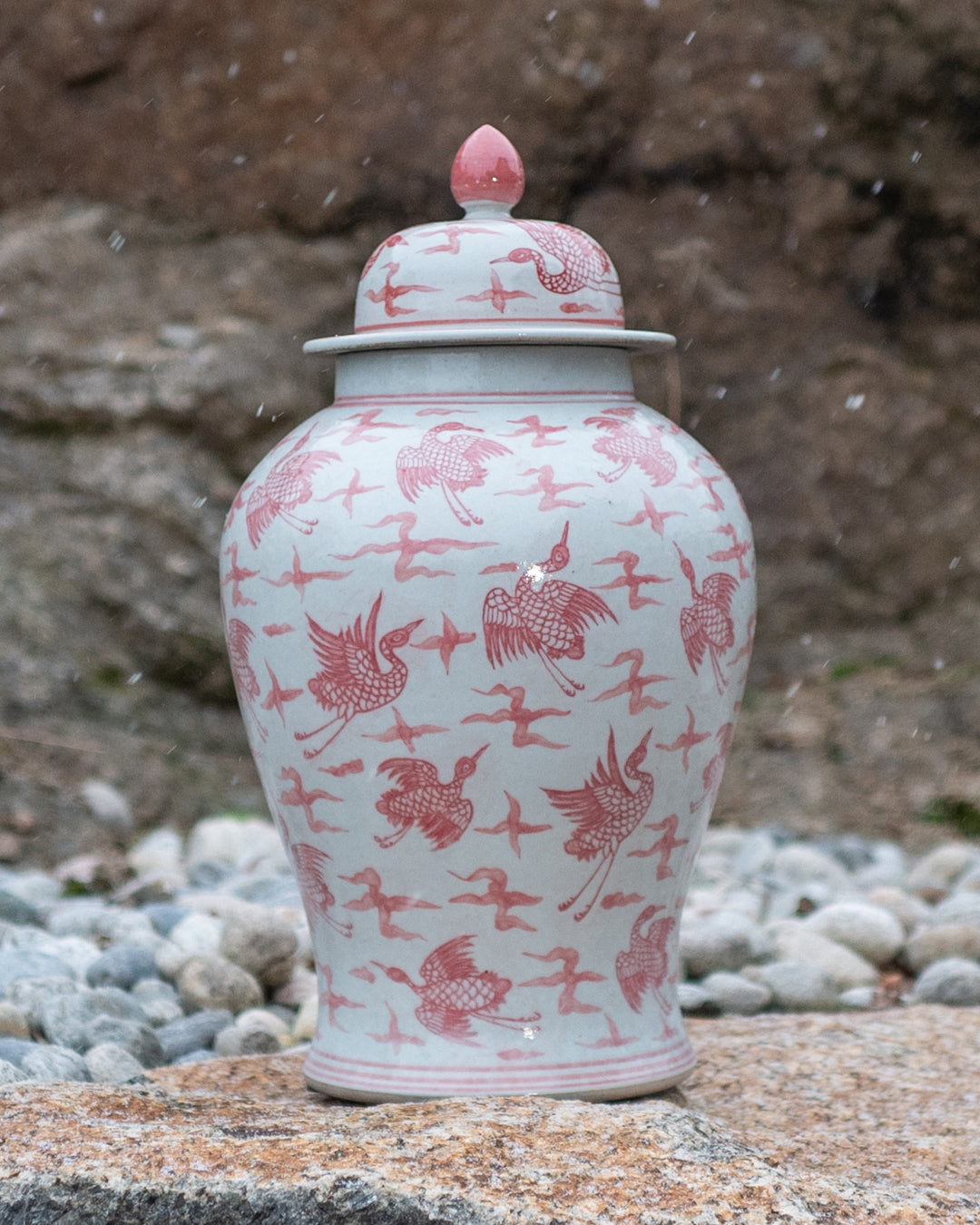 Blushing Crane Ginger Jar