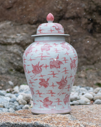 Blushing Crane Ginger Jar