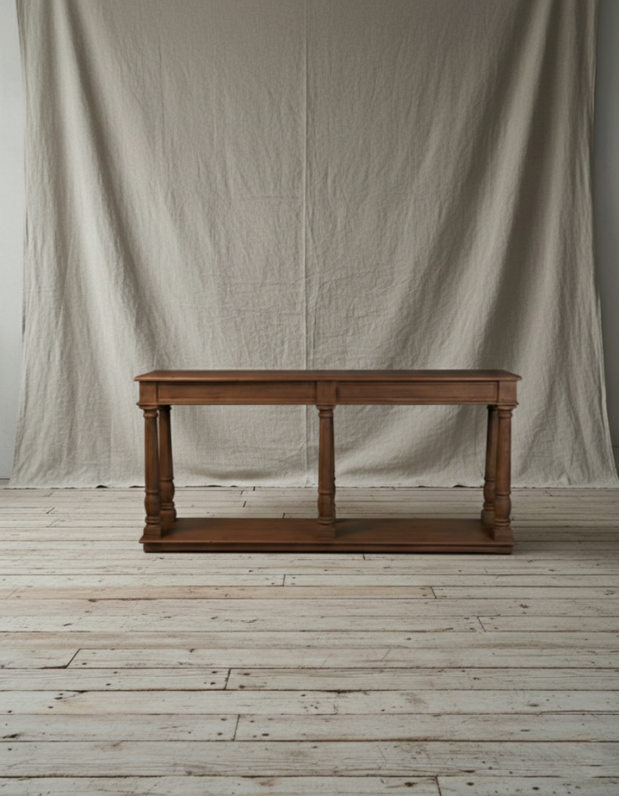 Konsollbord med balustrade ben - brun