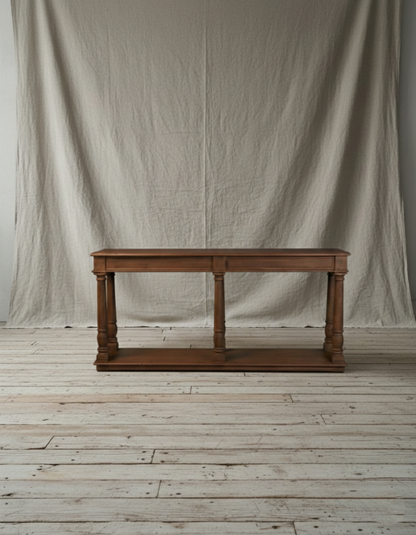 Konsollbord med balustrade ben - brun