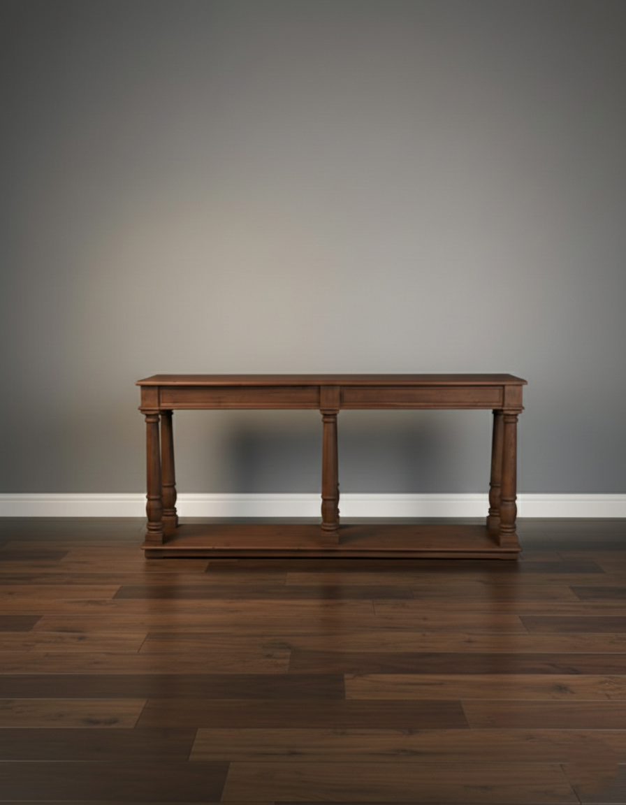 Konsollbord med balustrade ben - brun