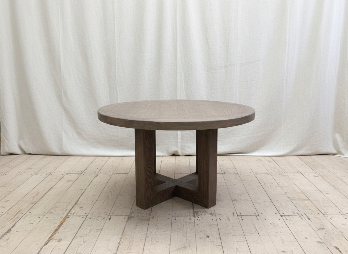 RW rundt brunt spisebord