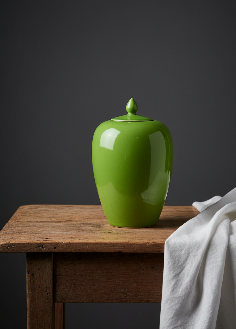 Ensfarget Ginger Jar med spisst lokk