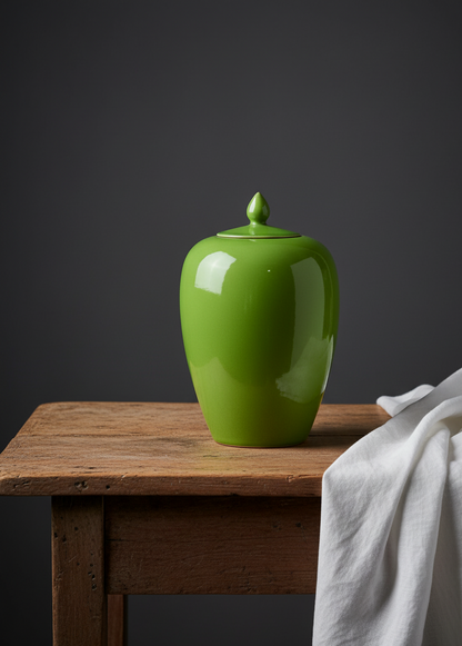 Ensfarget Ginger Jar med spisst lokk