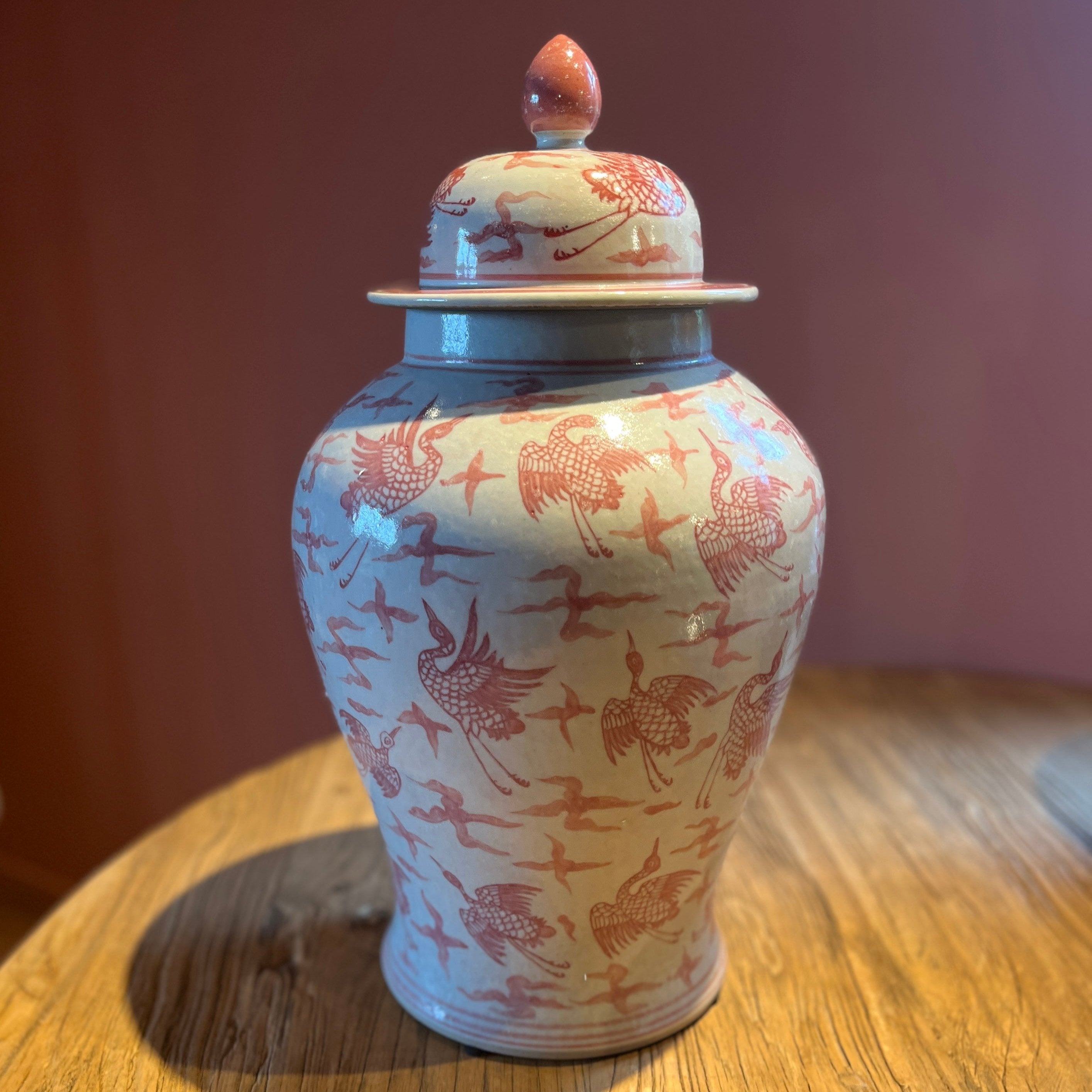 Blushing Crane Ginger Jar