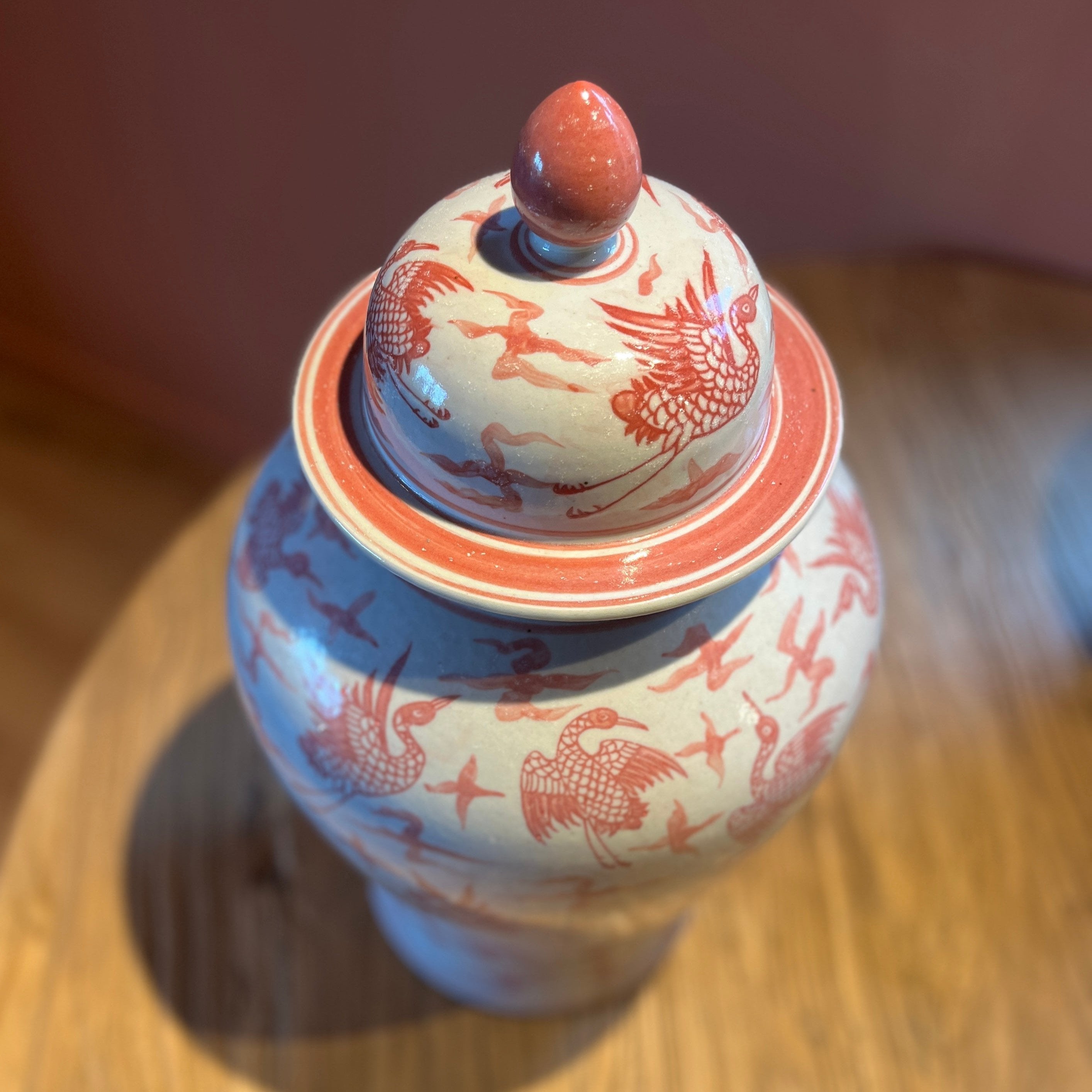 Blushing Crane Ginger Jar