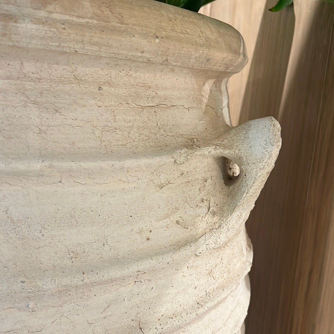 Krukke - "Ribbed" Terrakotta Urne
